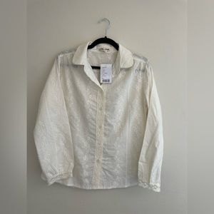 Lace Button Down Shirt / Blouse NWT
